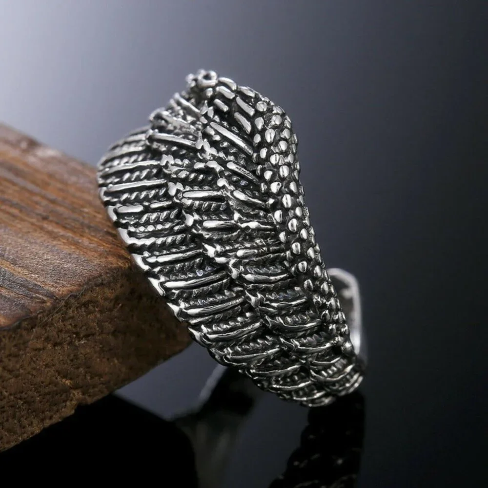 New Sterling Silver Open Wing Ring